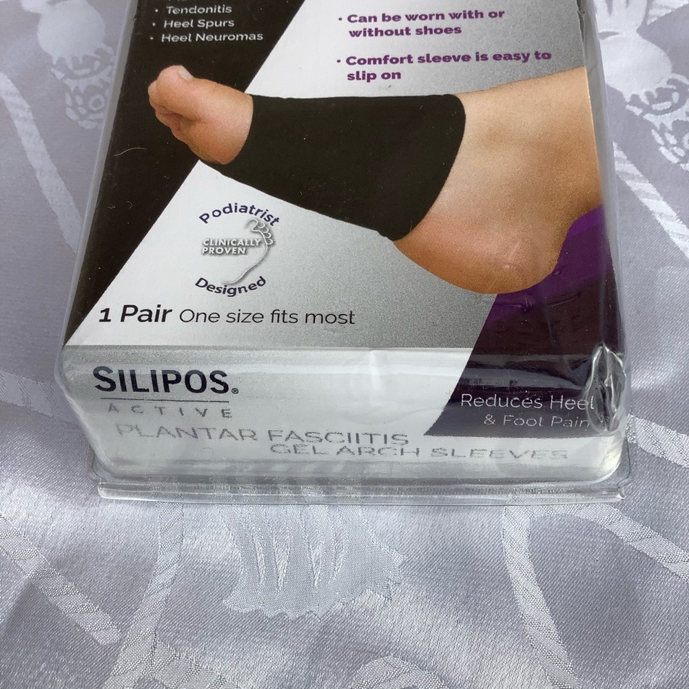 1 Pair of Foot Feet Health Silipos Active Plantar Fascitis Gel Arch Sleeves
